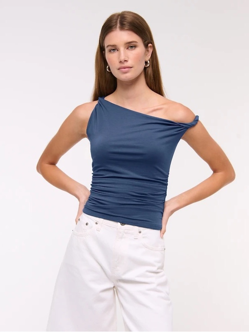 Abercrombie & Fitch Asymmetrical Draped Cowl Neck Top